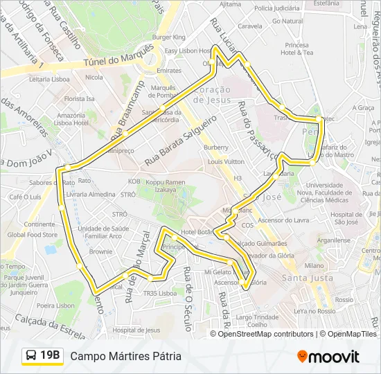 19B Bus Line Map