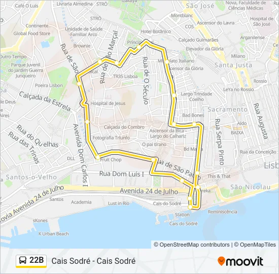 22B Bus Line Map