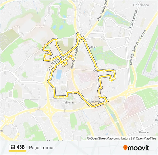 43B Bus Line Map