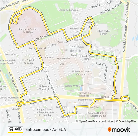 46B Bus Line Map