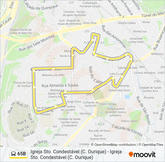65B Bus Line Map