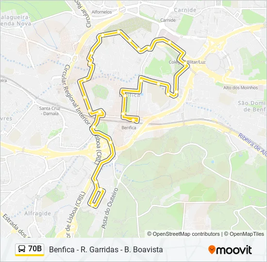 70B Bus Line Map