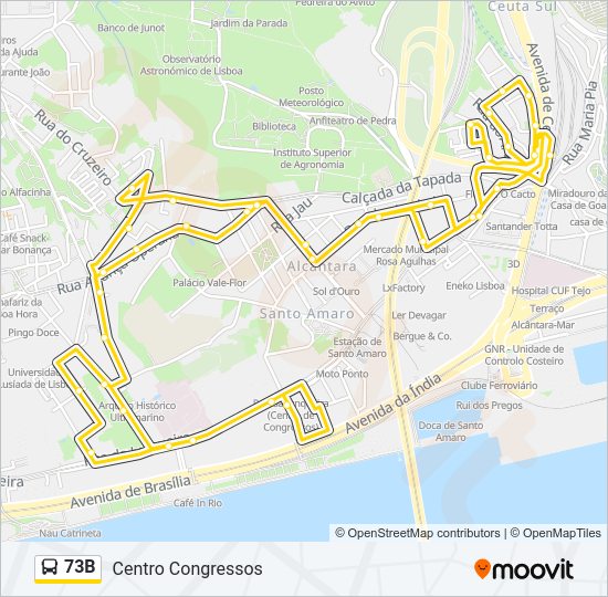 73B Bus Line Map