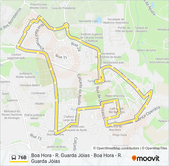 76B Bus Line Map