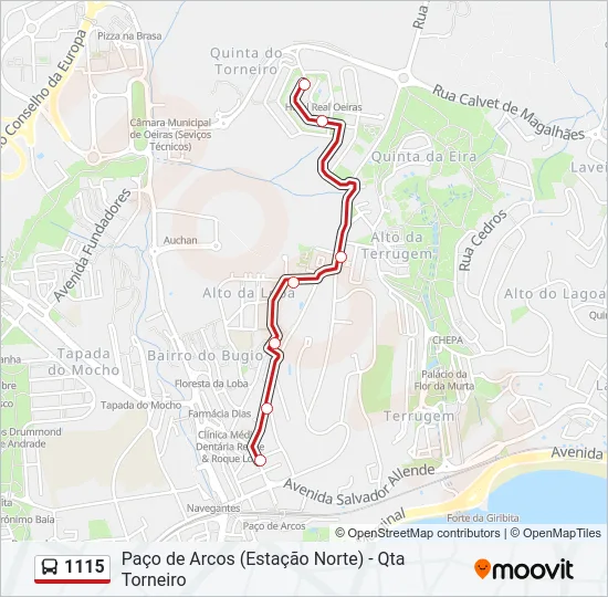 1115 Bus Line Map