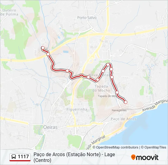 1117 Bus Line Map