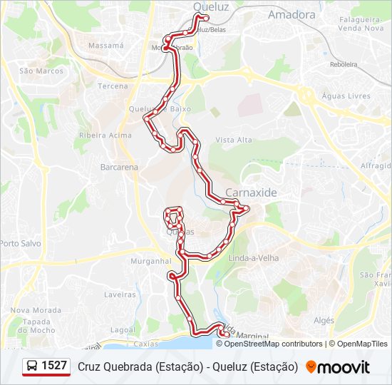 1527 bus Line Map