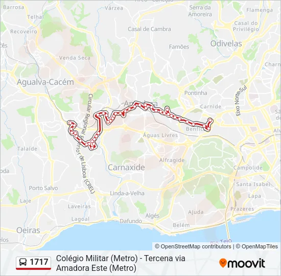1717 Bus Line Map