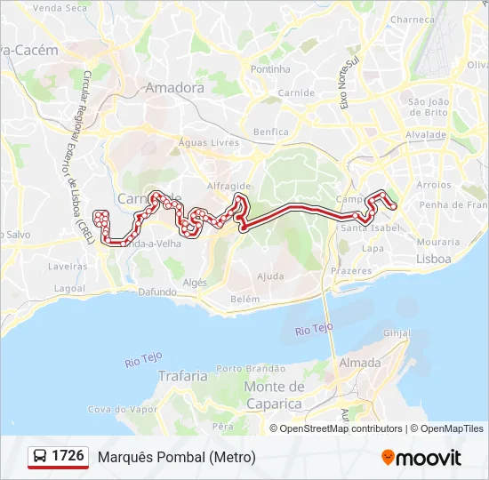 1726 Bus Line Map