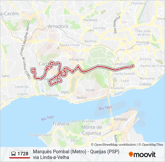 1728 Bus Line Map