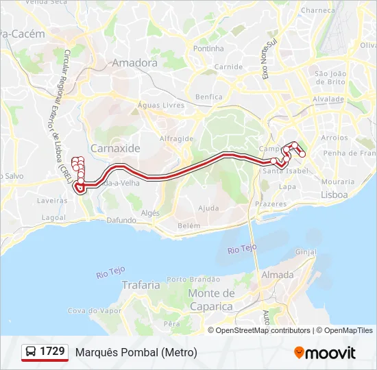 1729 Bus Line Map