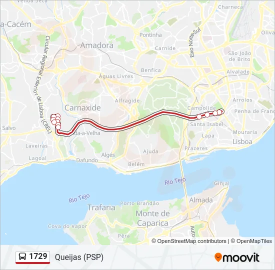 1729 Bus Line Map