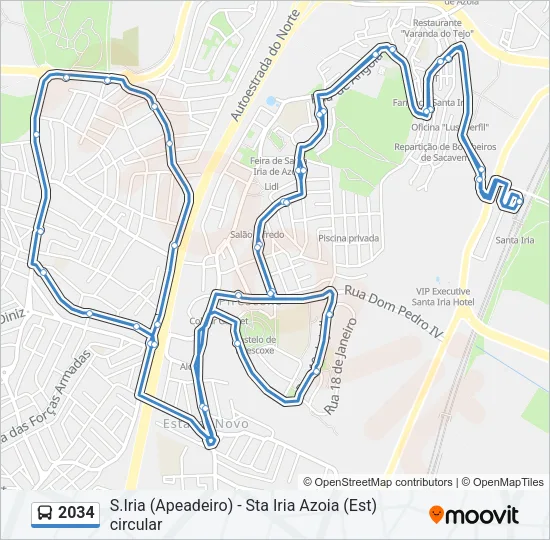 2034 Bus Line Map