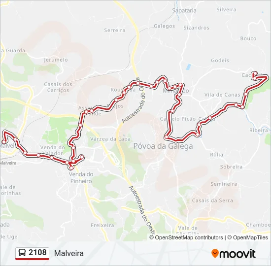 2108 Bus Line Map