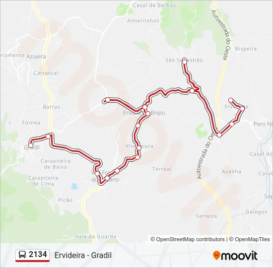 2134 Bus Line Map