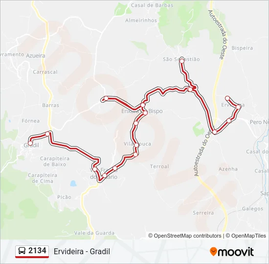 2134 Bus Line Map