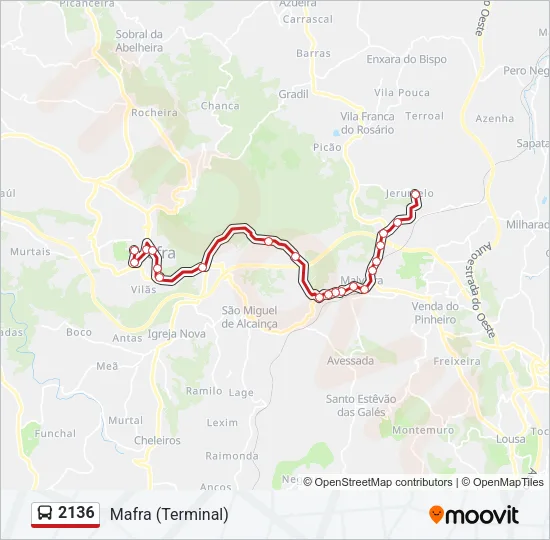 2136 Bus Line Map