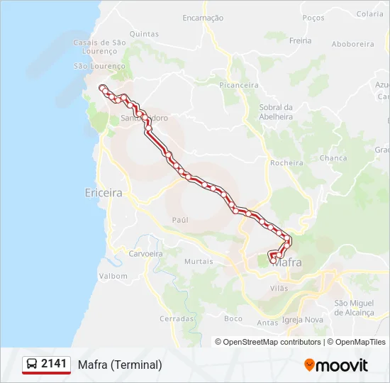 2141 Bus Line Map