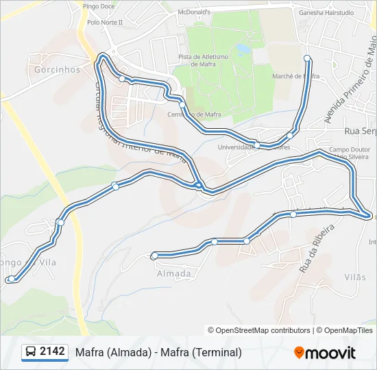 2142 Bus Line Map
