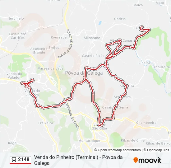 2148 Bus Line Map