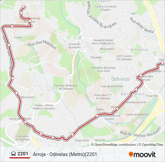 2201 Bus Line Map