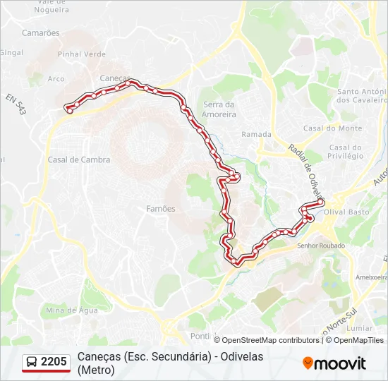 2205 Bus Line Map