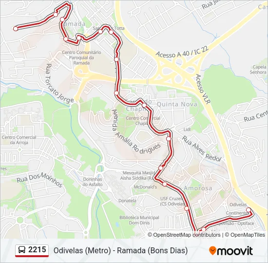 2215 Bus Line Map