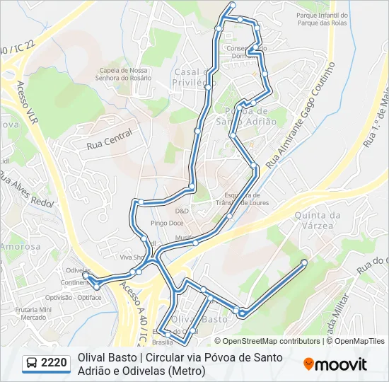 2220 Bus Line Map