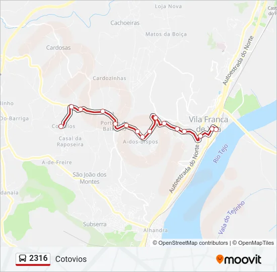 2316 Bus Line Map