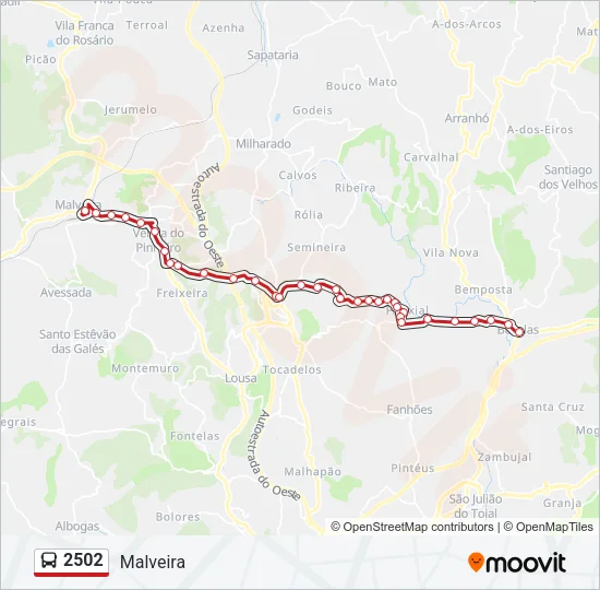 2502 Bus Line Map