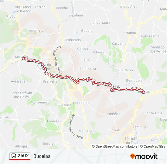 2502 Bus Line Map