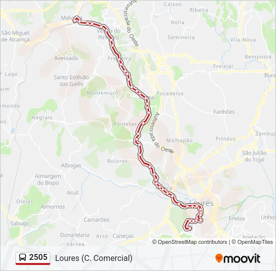 2505 Bus Line Map
