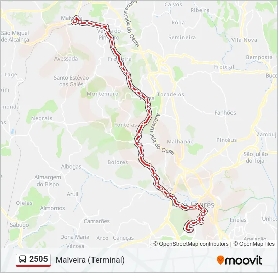 2505 Bus Line Map