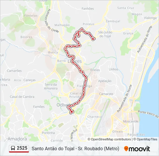 2525 Bus Line Map