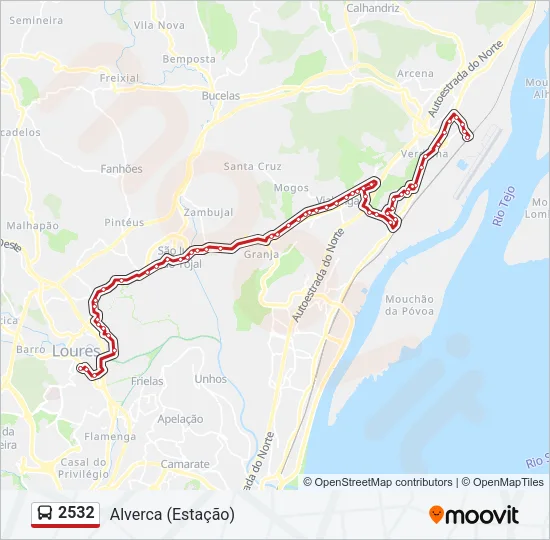 2532 Bus Line Map