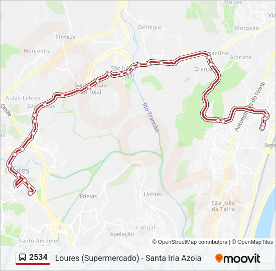 2534 Bus Line Map