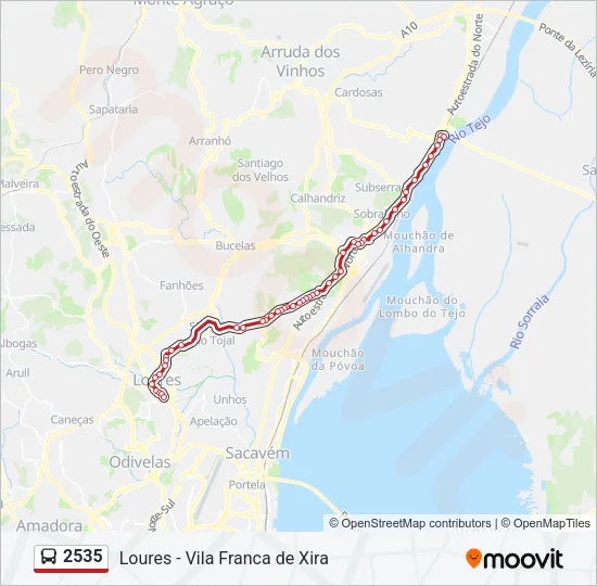 2535 Bus Line Map