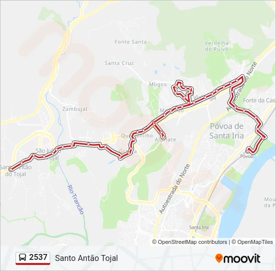 2537 Bus Line Map