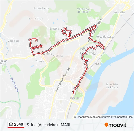 2540 Bus Line Map