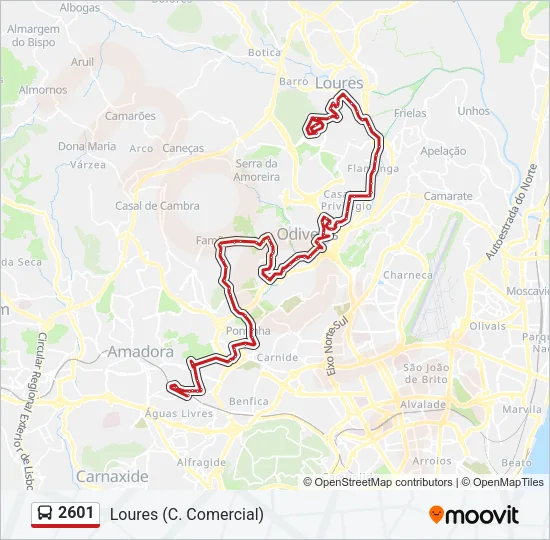 2601 Bus Line Map