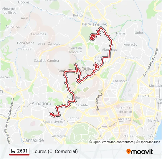 2601 Bus Line Map