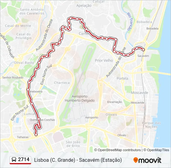 2714 Bus Line Map