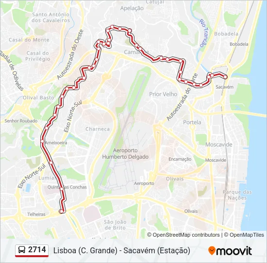 2714 Bus Line Map