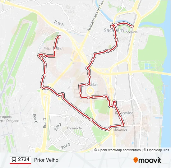 2734 Bus Line Map