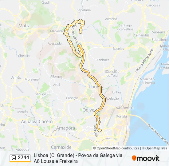 2744 Bus Line Map