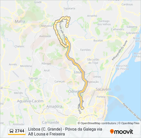 2744 Bus Line Map