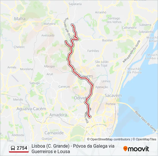 2754 Bus Line Map