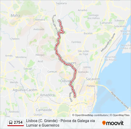 2754 Bus Line Map