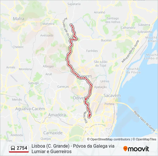 2754 Bus Line Map