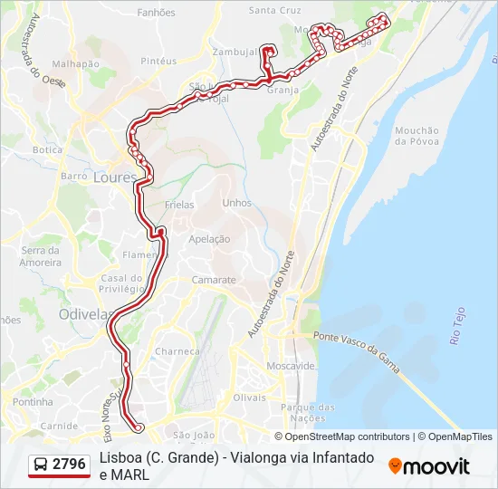 2796 Bus Line Map